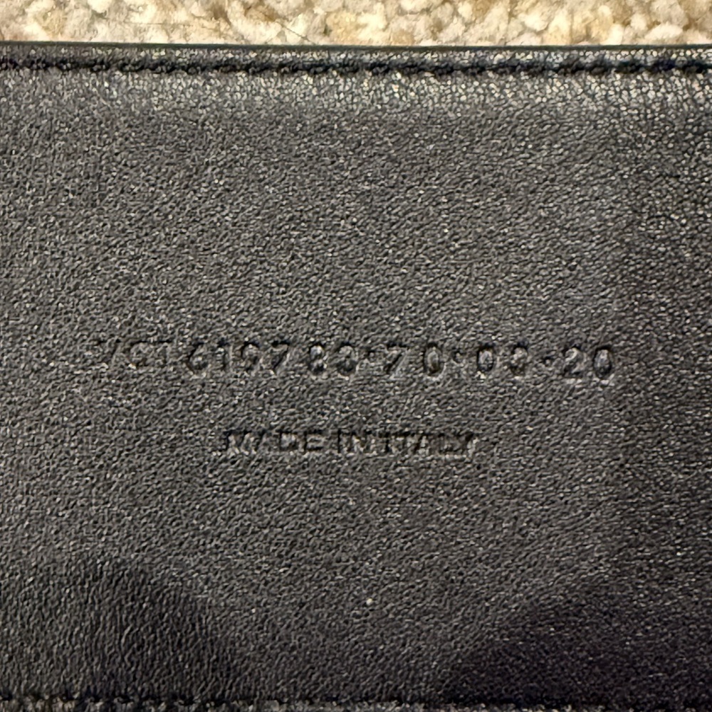 Saint Laurent Black Embossed Belt with Gold Detail - Picture 5 of 7